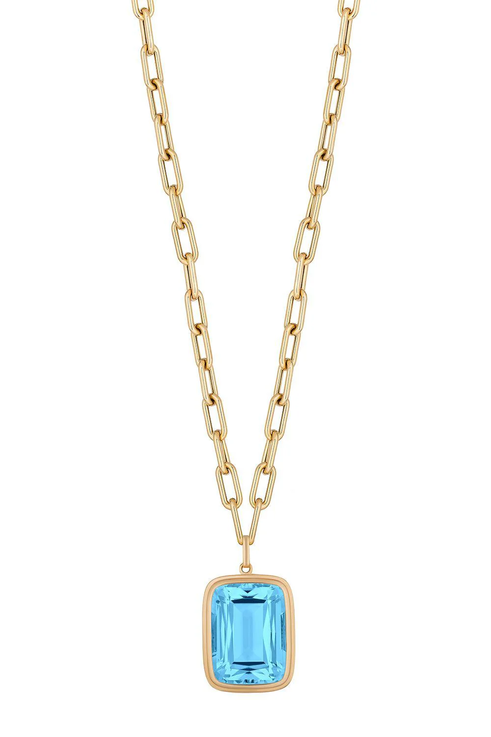 Blue Topaz Manhattan Pendant Necklace