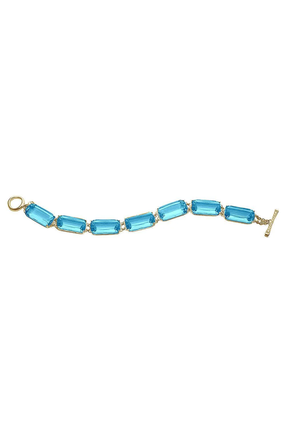 Blue Topaz Single Line Gossip Bracelet