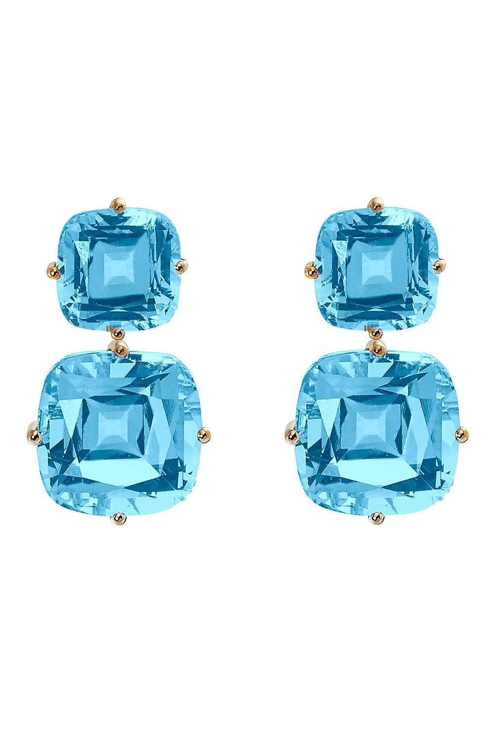 Blue Topaz Two Tier Gossip Earrings