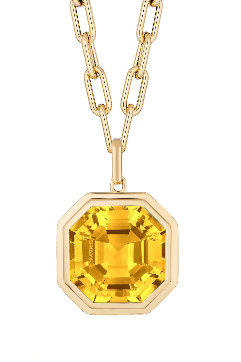 Citrine Asscher Manhattan Pendant Necklace - Image 5