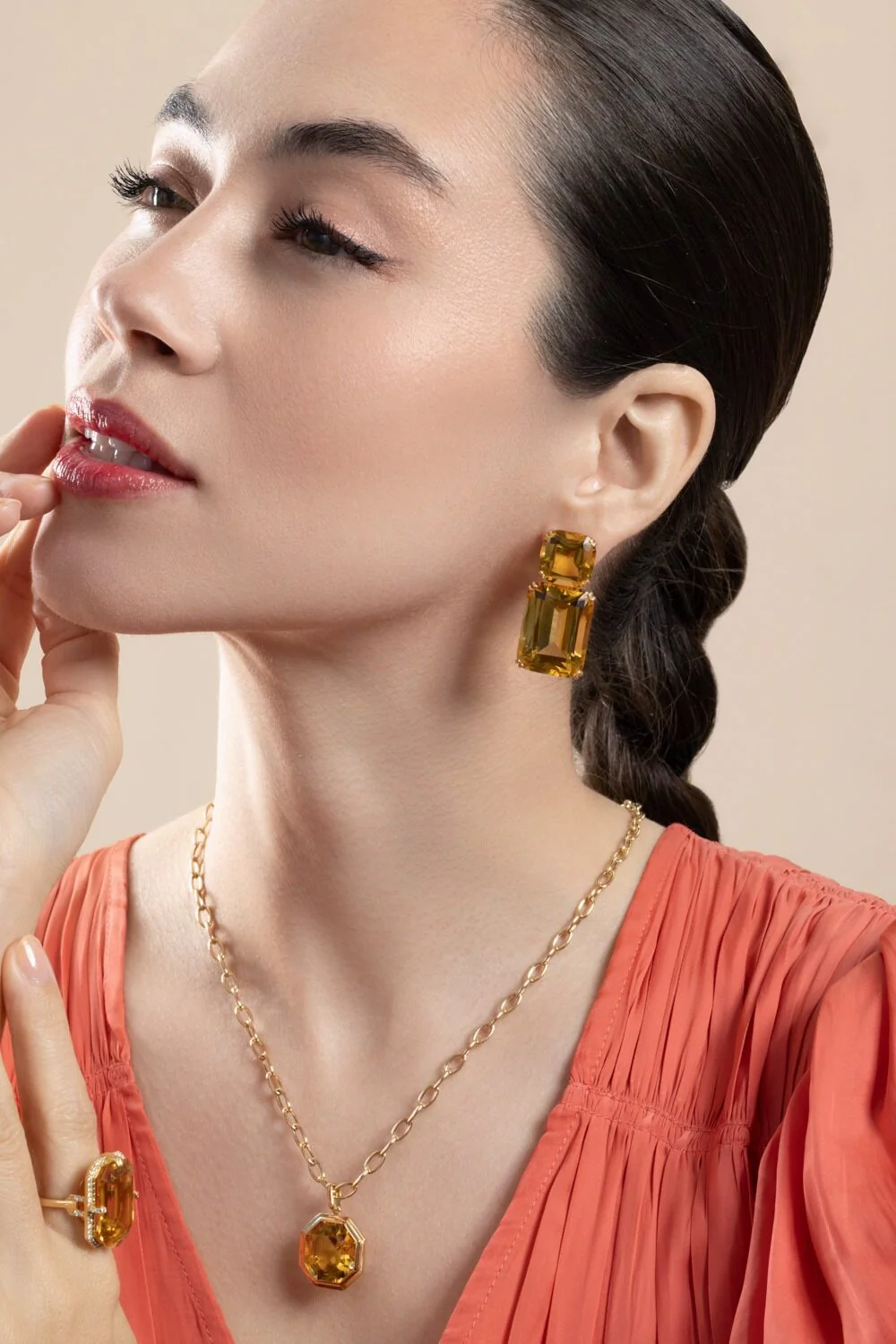 Citrine Cushion G-One Earrings - Image 4