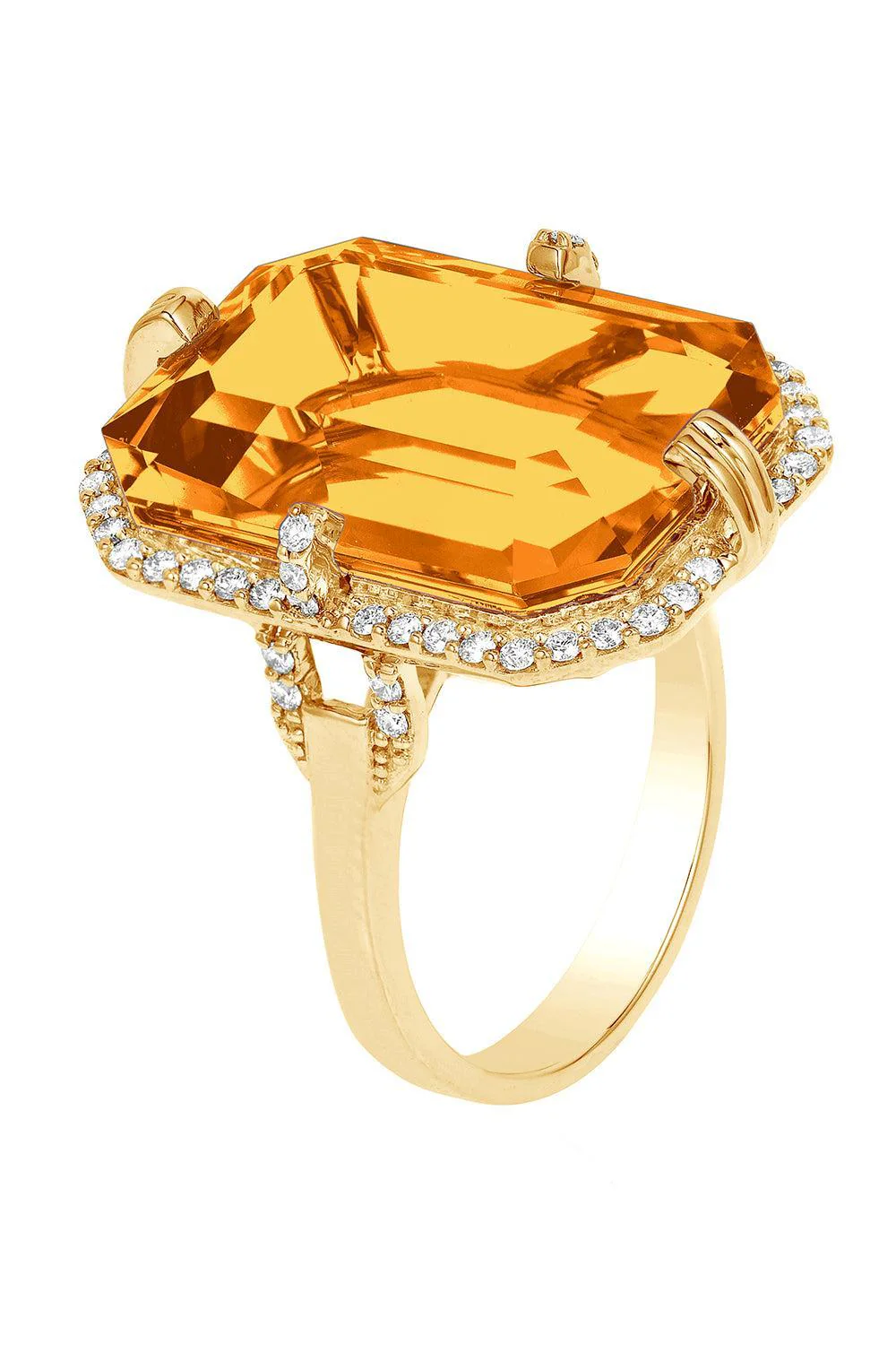 Citrine Diamond Gossip Ring