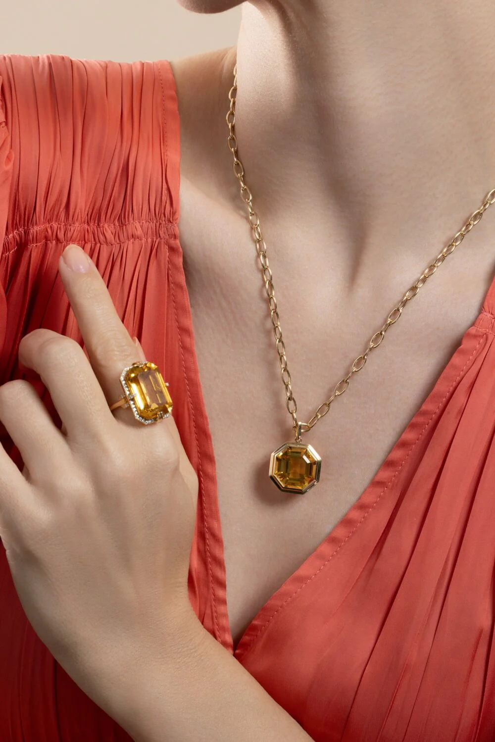 Citrine Diamond Gossip Ring - Image 2