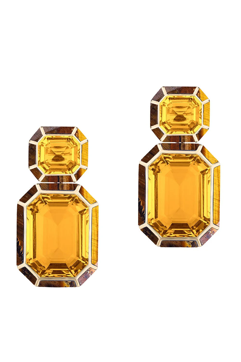 Citrine Tiger Eye Earrings