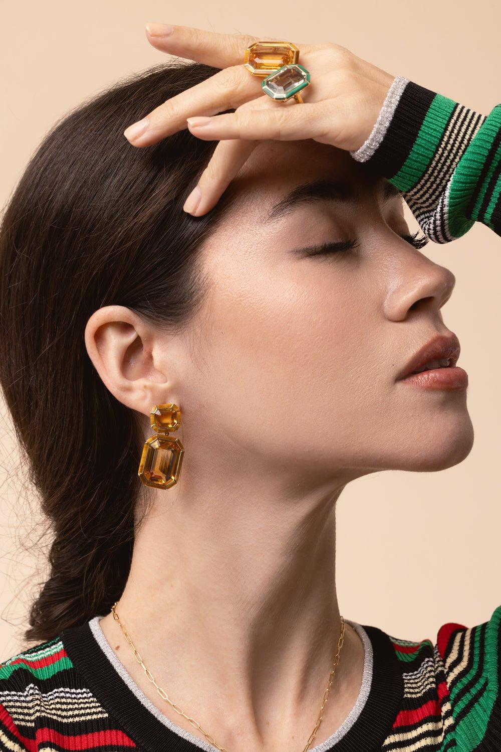 Citrine Tiger Eye Earrings - Image 4