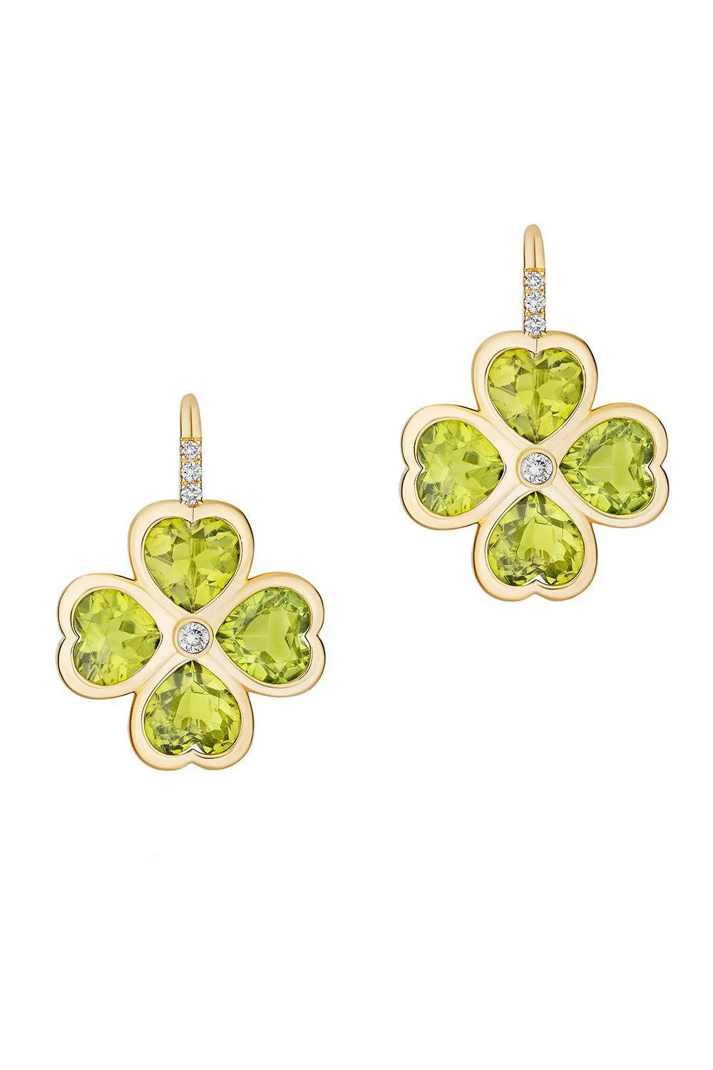 Diamond Peridot Clover G-One Earrings