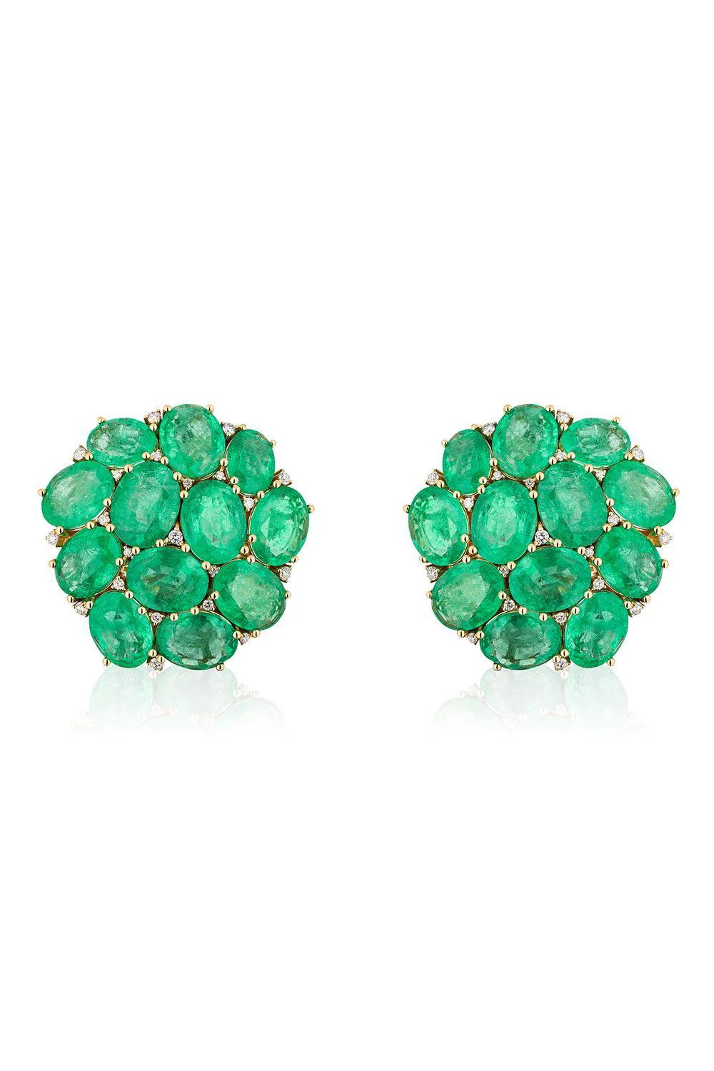 Emerald Cluster Stud Earrings