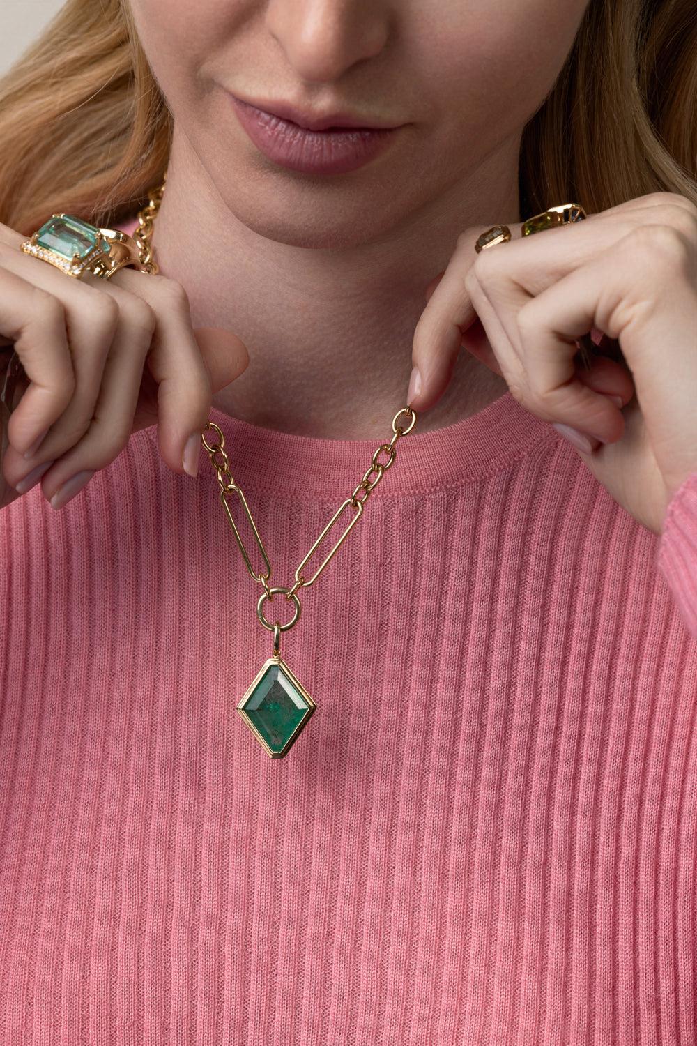 Emerald G-One Pendant Necklace - Image 4