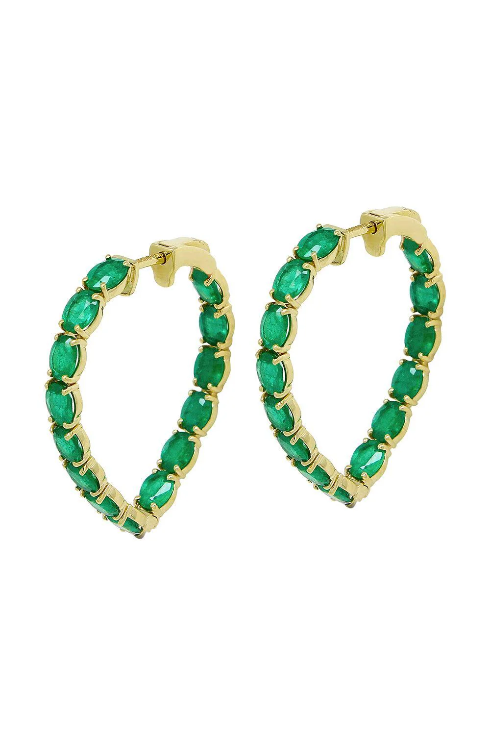 Emerald Oval Heart G - One Earrings
