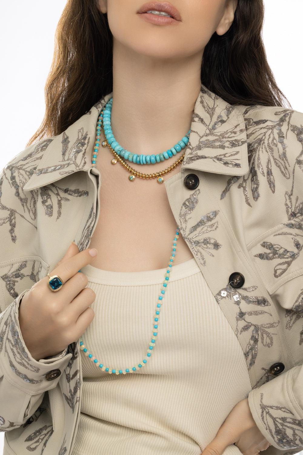Ethiopian Opal Turquoise Beyond Beaded Necklace - Image 2