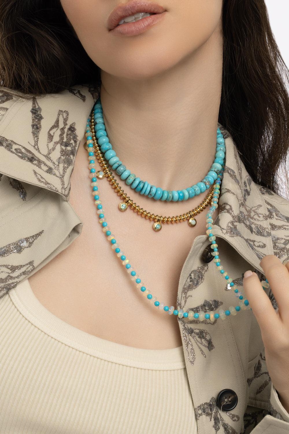 Ethiopian Opal Turquoise Beyond Beaded Necklace - Image 3