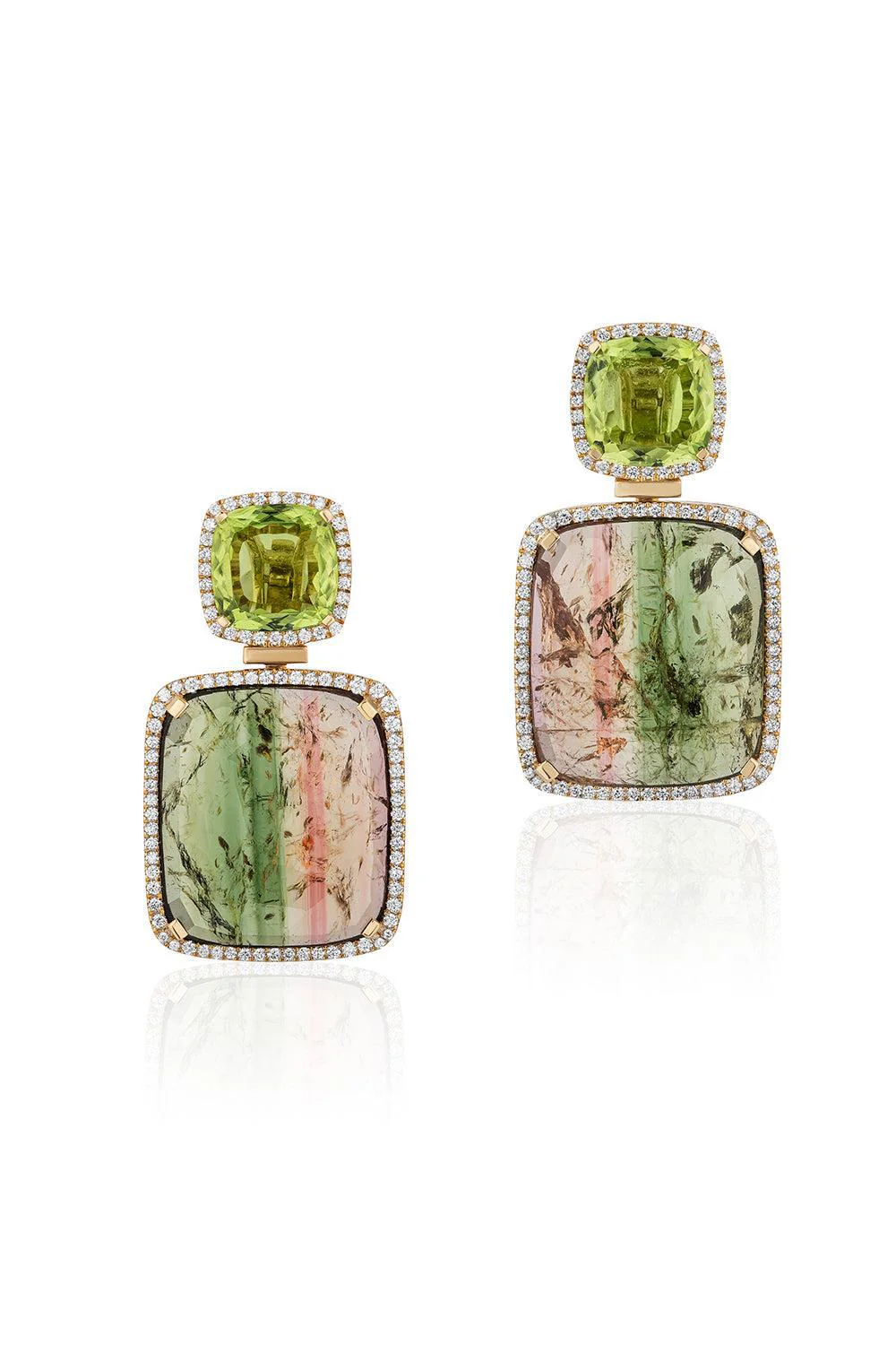G-One Bi-Color Tourmaline Clip Earrings