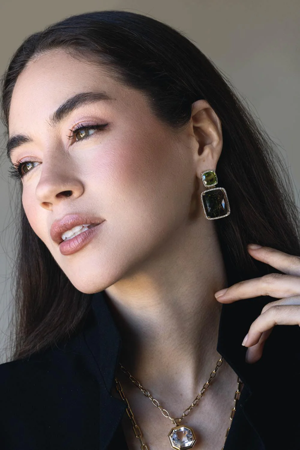 G-One Bi-Color Tourmaline Clip Earrings - Image 5