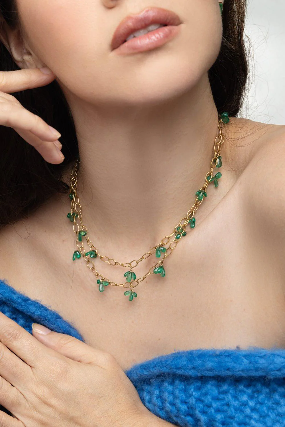 G-One Emerald Raindrop Necklace - Image 3