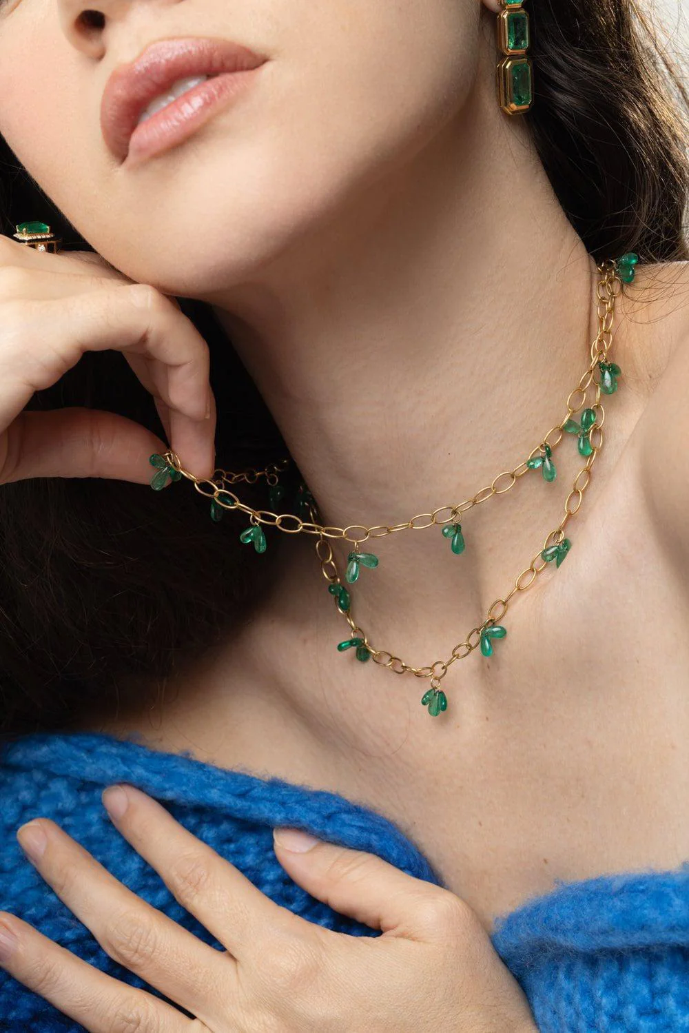 G-One Emerald Raindrop Necklace - Image 4