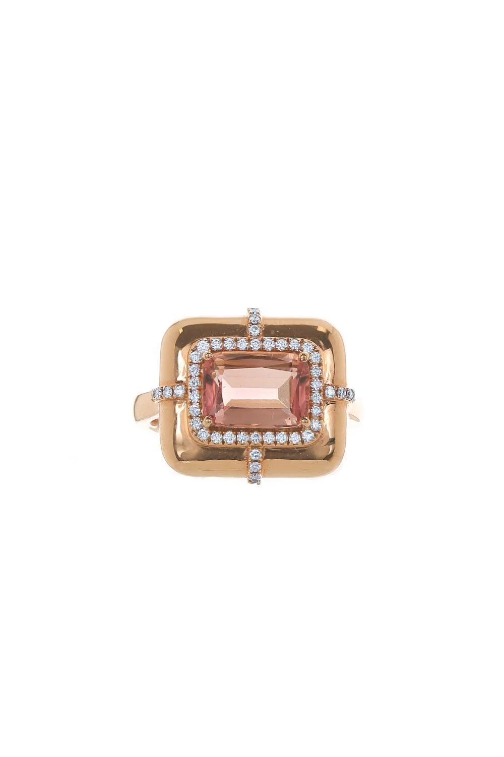 G-One Pink Tourmaline Diamond Ring