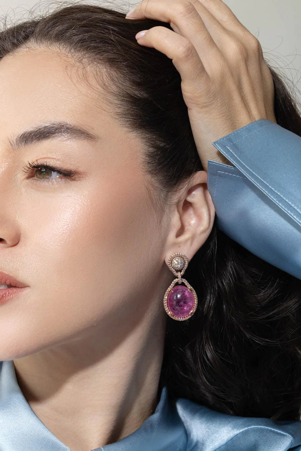 G-One Pink Tourmaline Earrings - Image 2