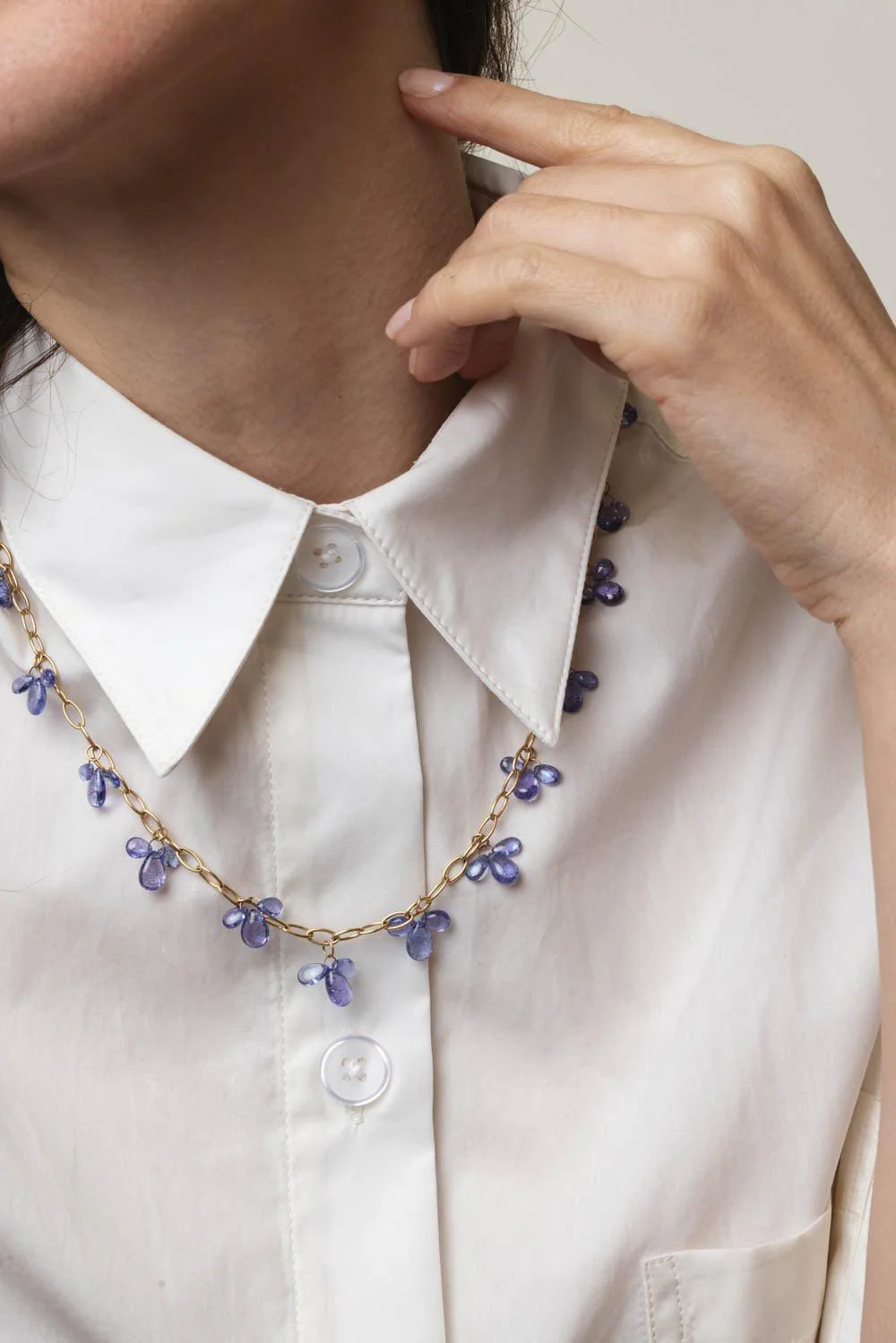 G-One Tanzanite Raindrop Necklace - Image 3