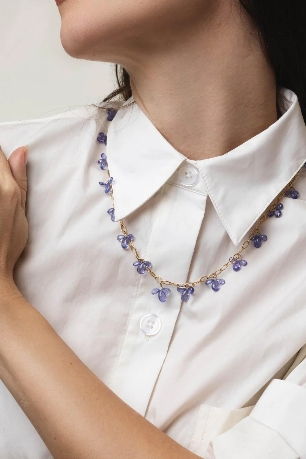 G-One Tanzanite Raindrop Necklace - Image 4