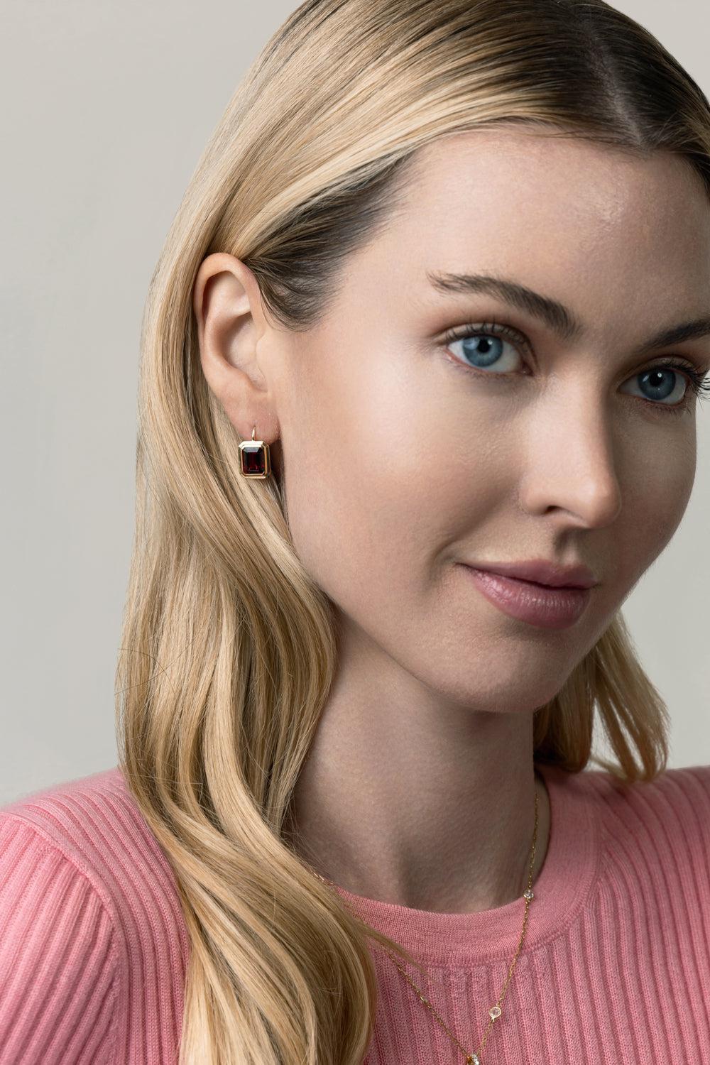 Garnet Manhattan Earrings - Image 2