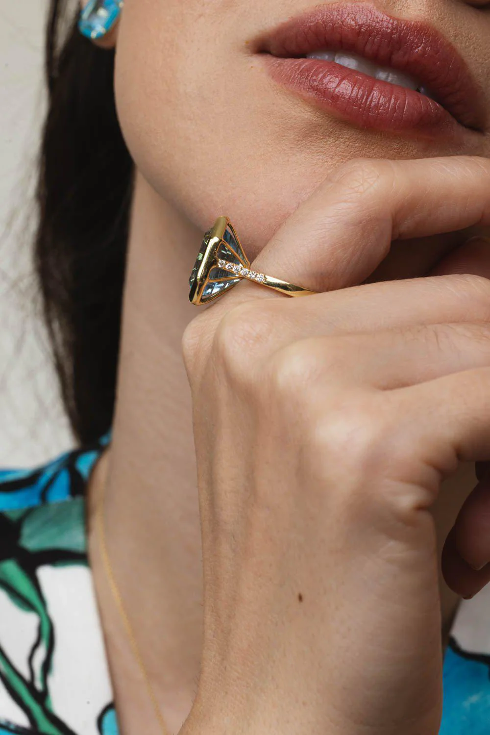 Gossip Blue Topaz Diamond Ring - Image 3
