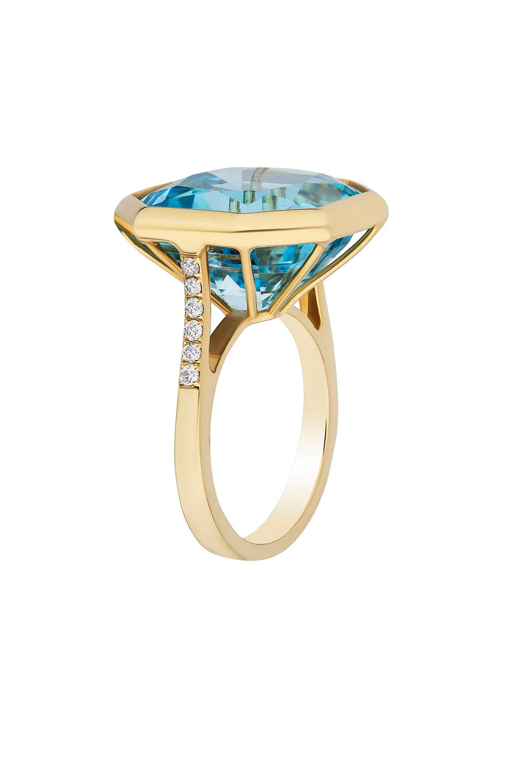 Gossip Blue Topaz Diamond Ring - Image 5