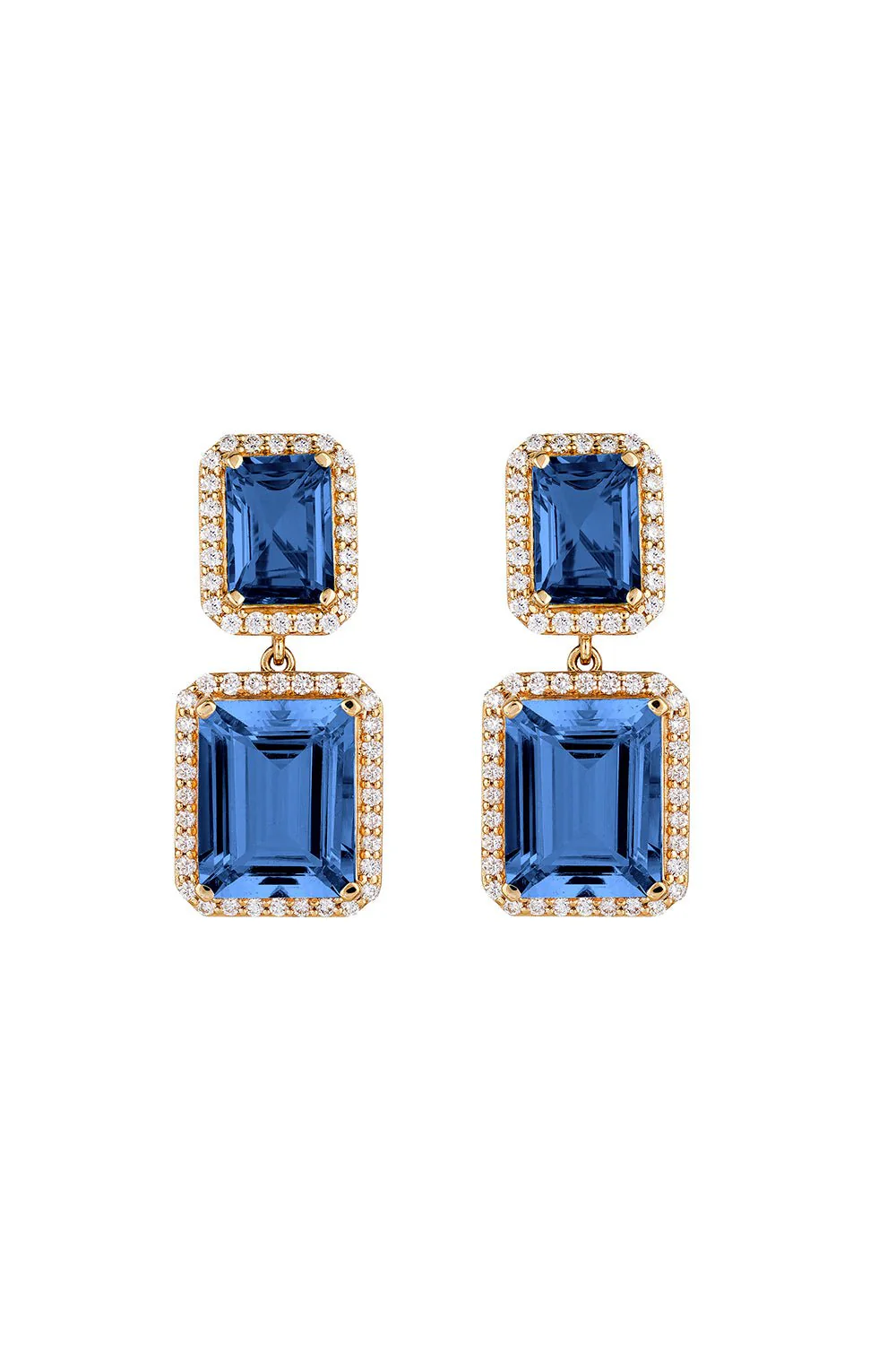 Gossip Four Stone London Blue Topaz Earrings