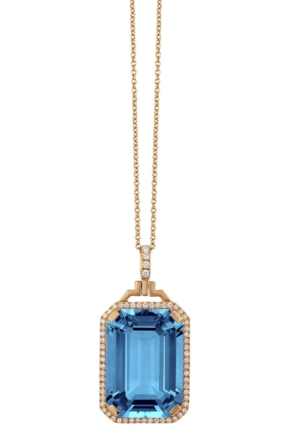 Gossip London Blue Topaz Pendant Necklace