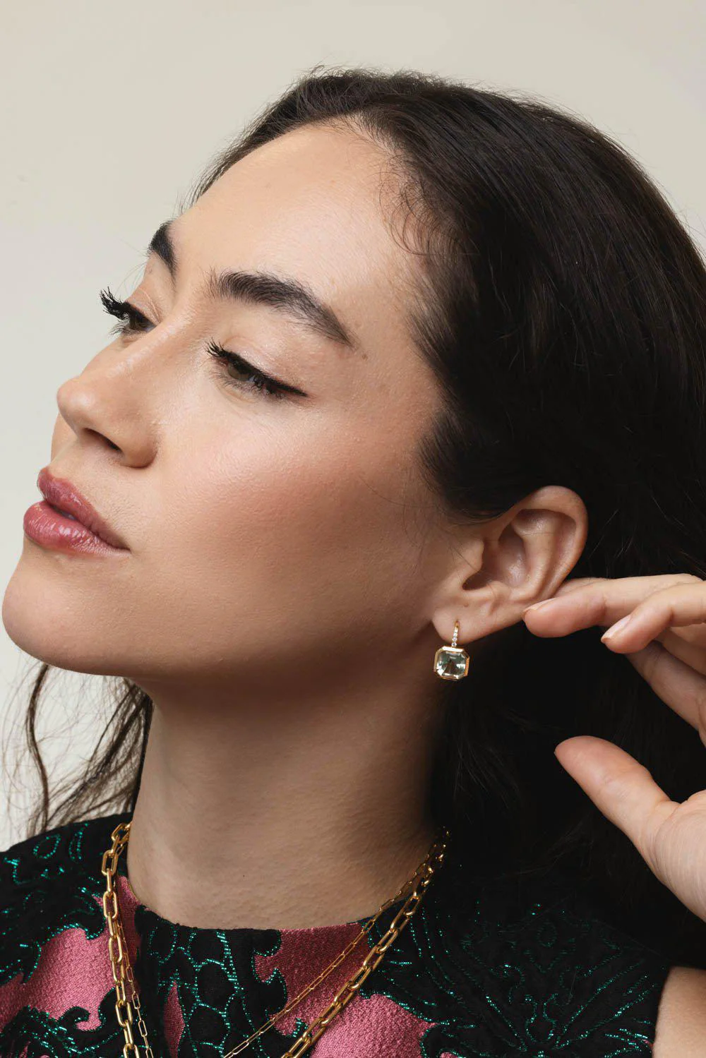 Gossip Prasiolite Diamond Earrings - Image 2