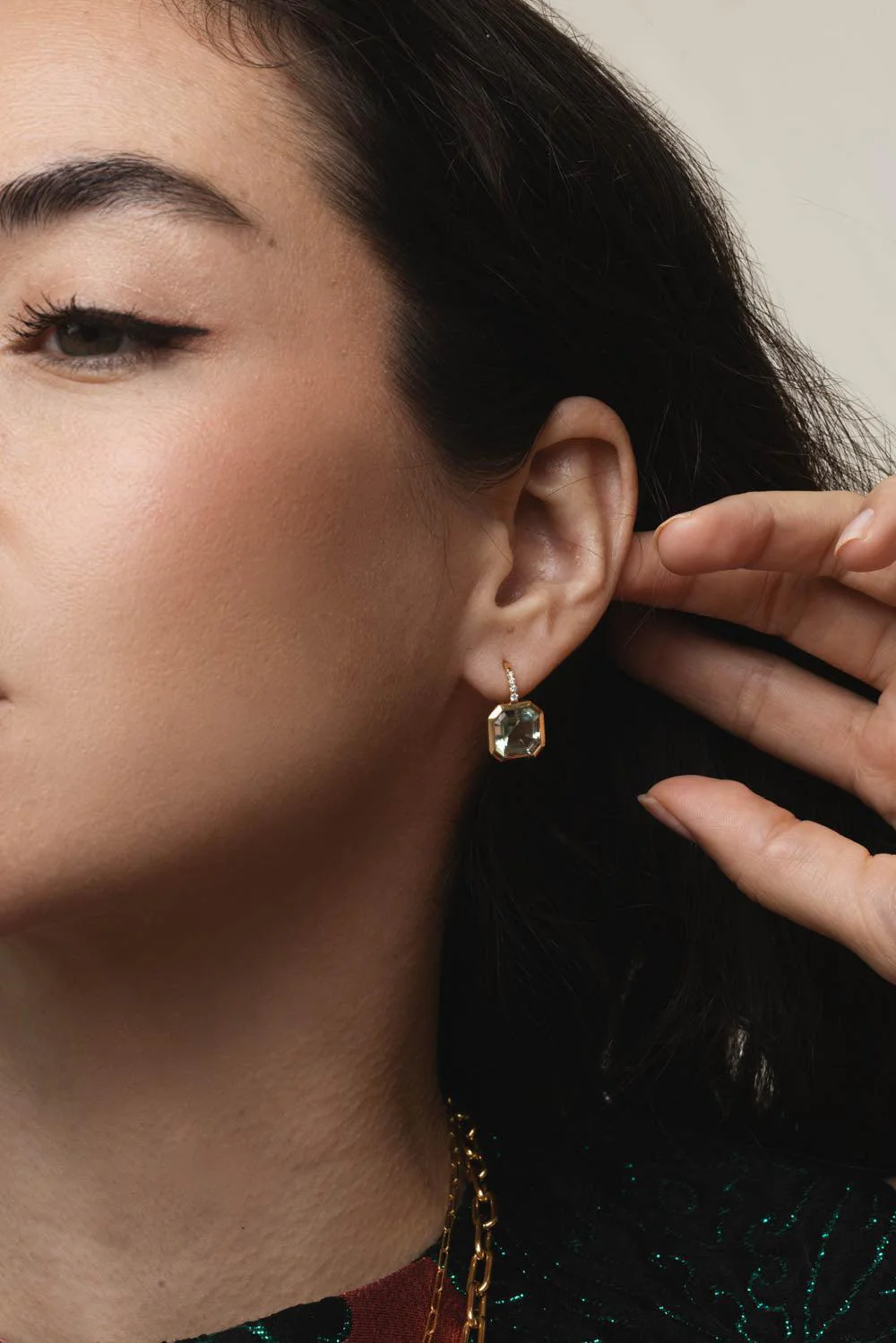 Gossip Prasiolite Diamond Earrings - Image 3