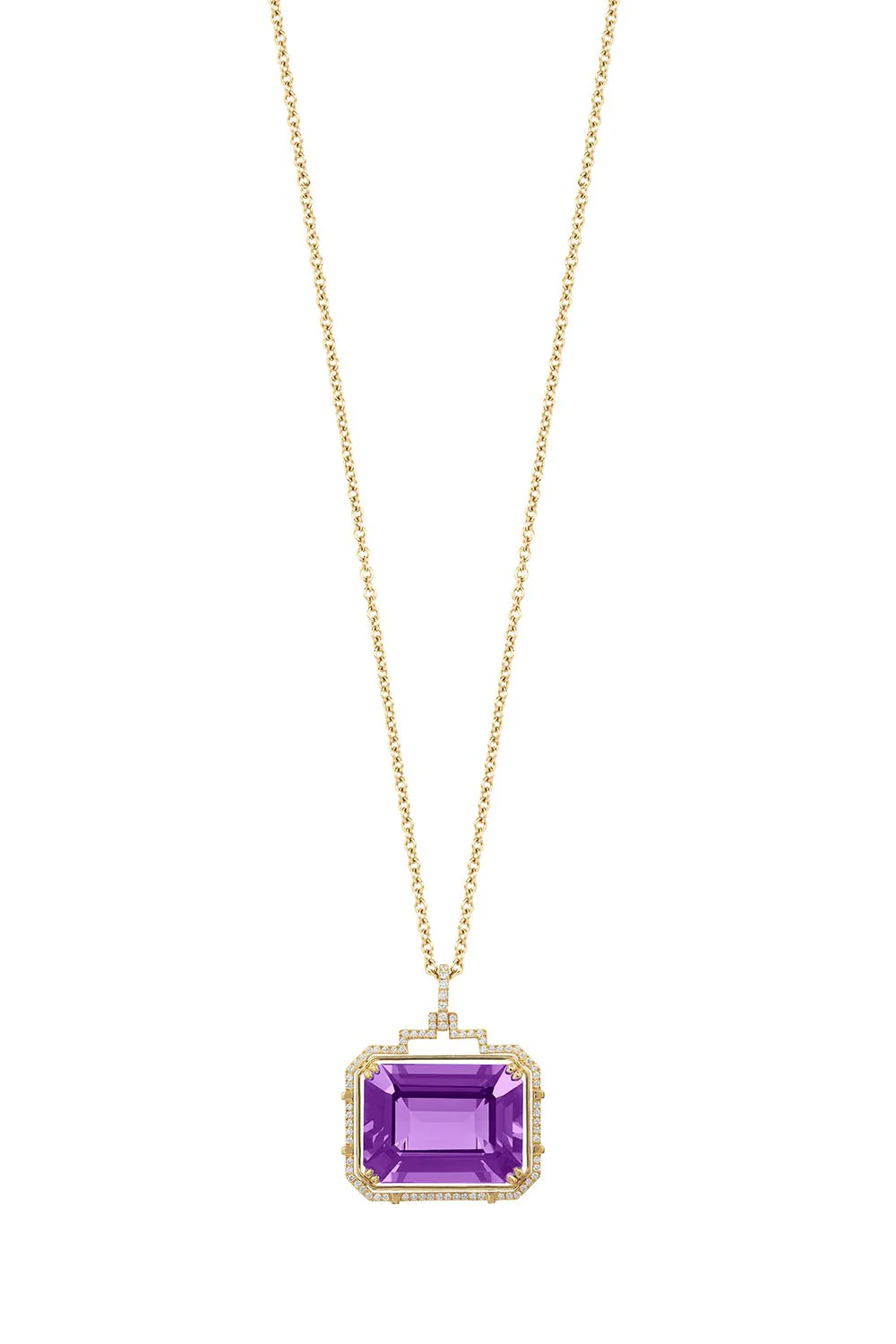 Large Amethyst Pendant Necklace