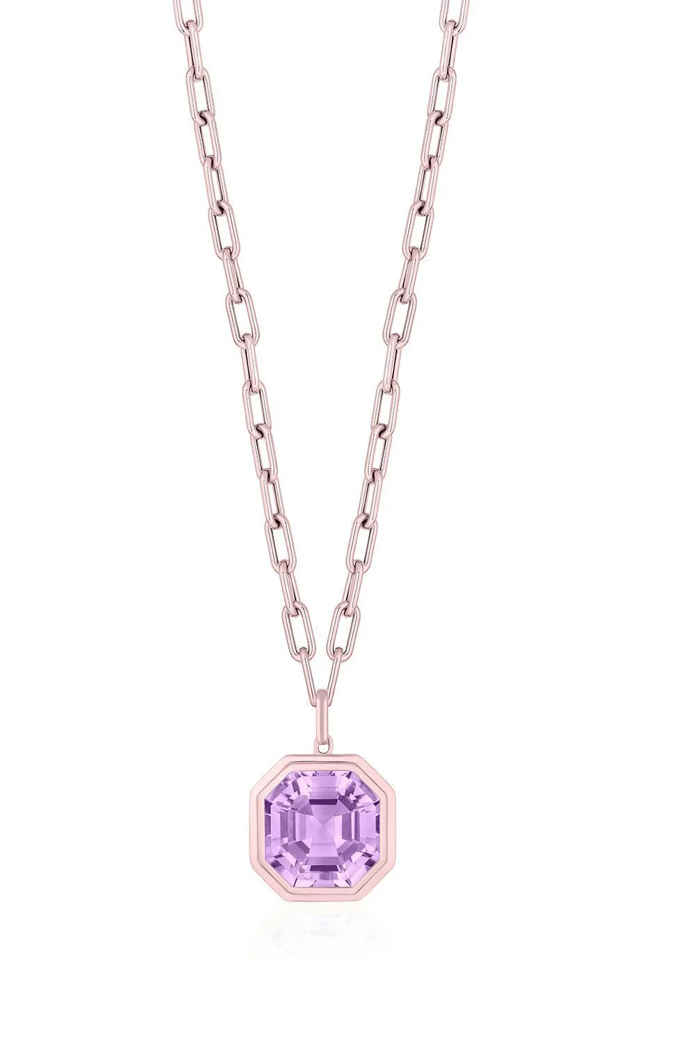 Lavender Amethyst Asscher Cut Manhattan Necklace