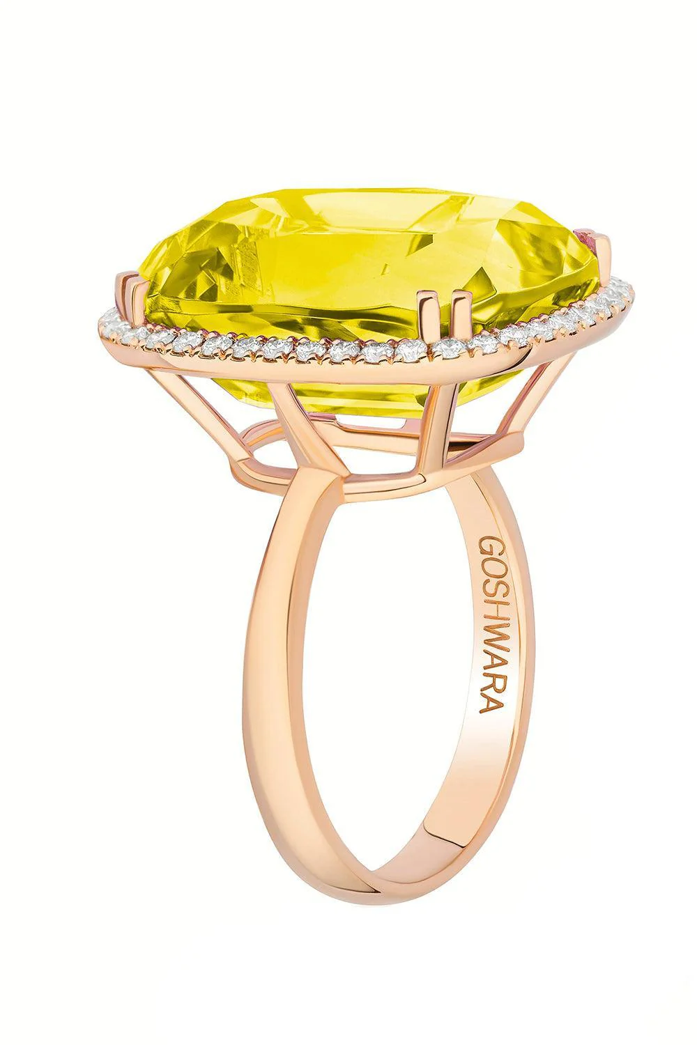 Lemon Quartz Cushion Gossip Ring - Image 5