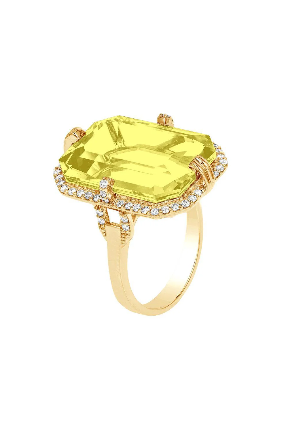 Lemon Quartz Gossip Ring