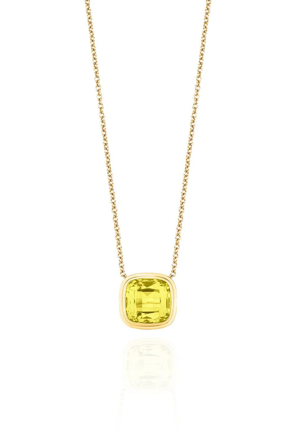 Lemon Quartz Manhattan Necklace