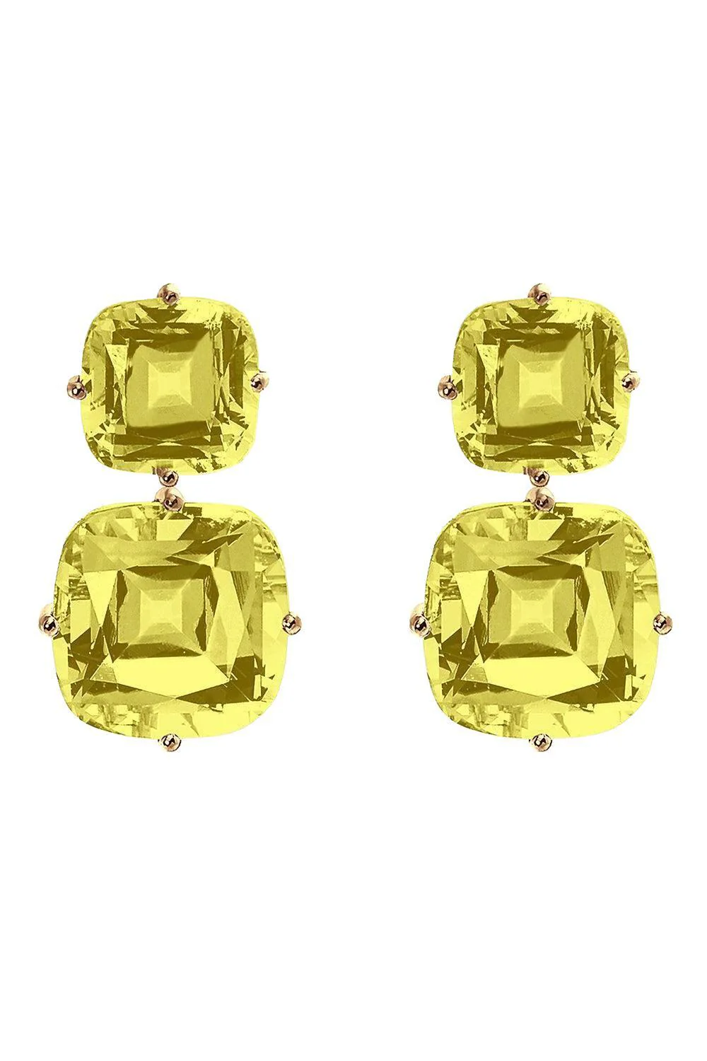 Lemon Quartz Two Tier Gossip Earrings