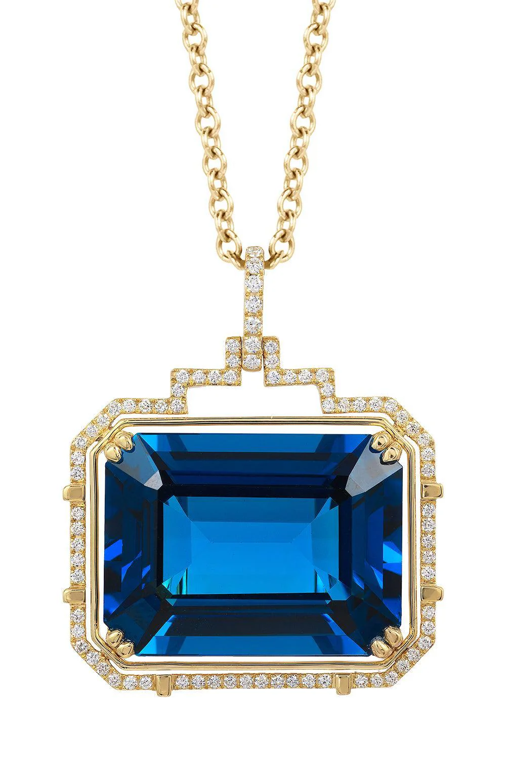 London Blue Topaz Gossip Pendant Necklace