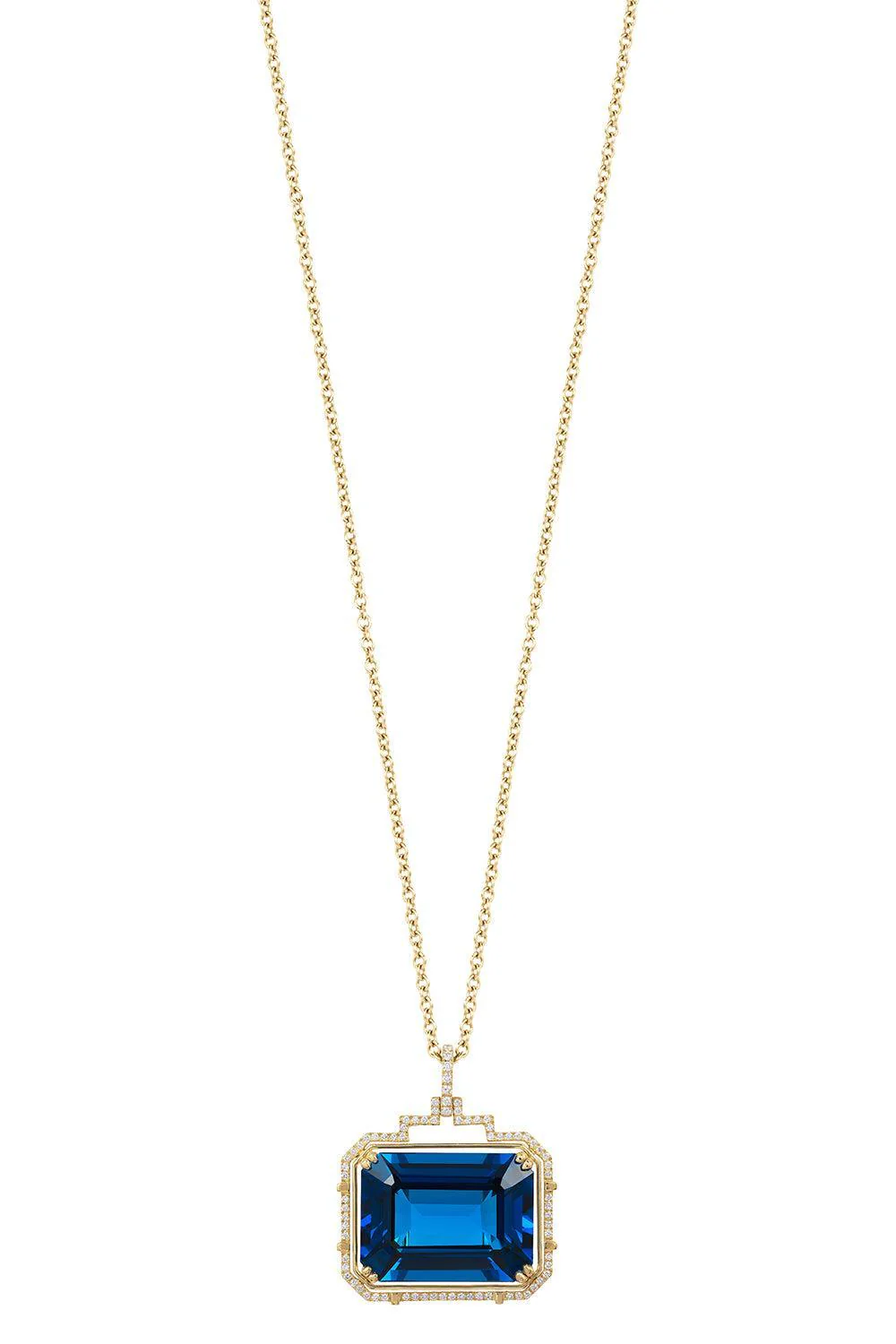 London Blue Topaz Gossip Pendant Necklace - Image 5
