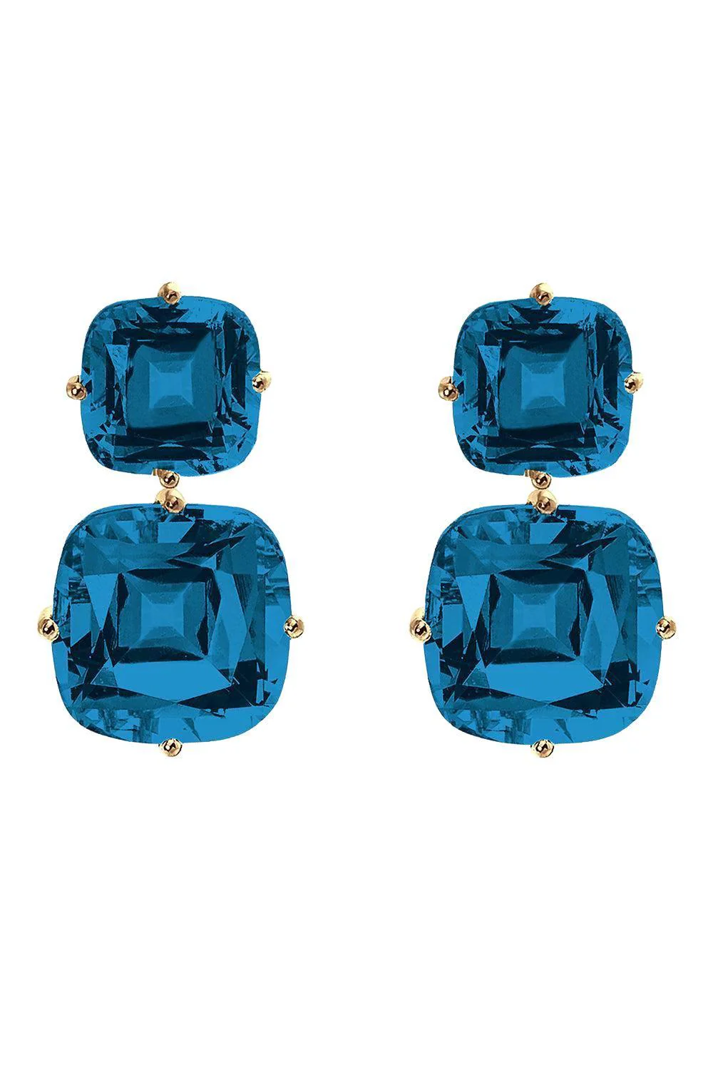London Blue Topaz Two Drop Gossip Earrings