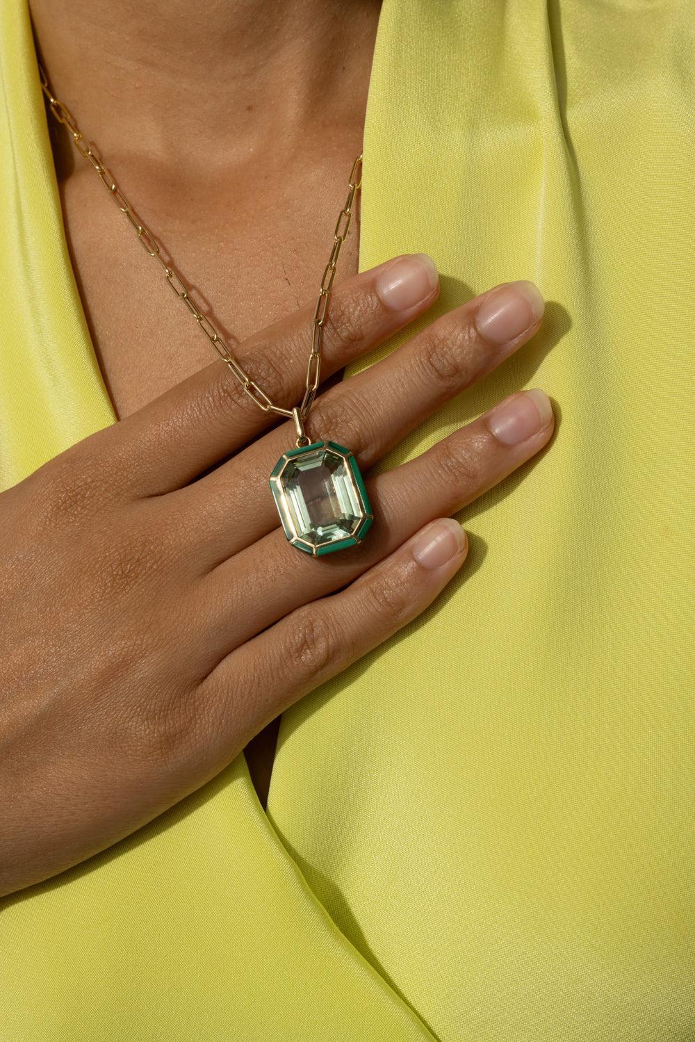 Malachite Prasiolite Melange Necklace - Image 4