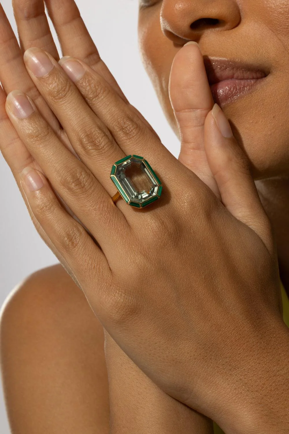Malachite Prasiolite Melange Ring - Image 4