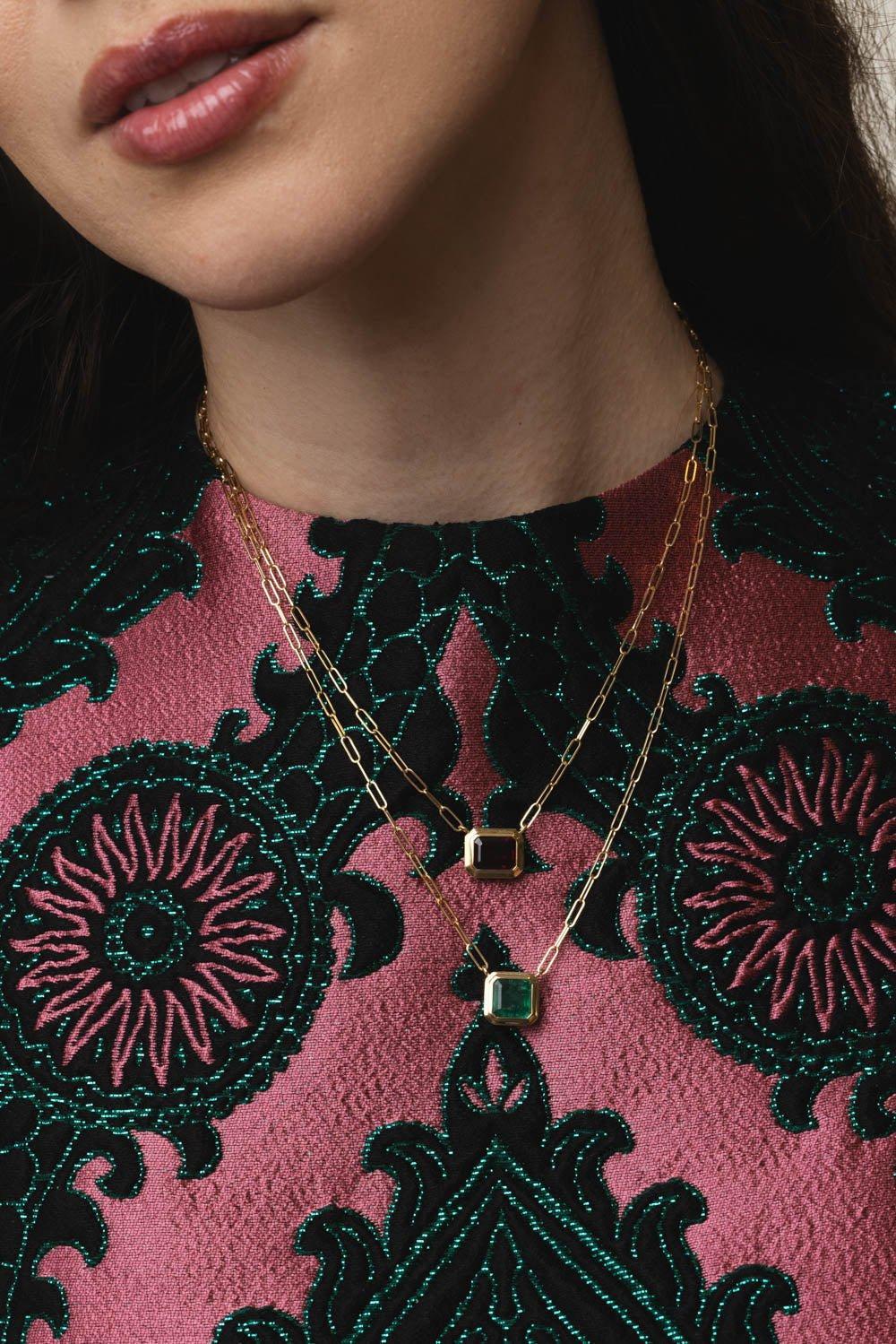 Manhattan Garnet Pendant Necklace - Image 3