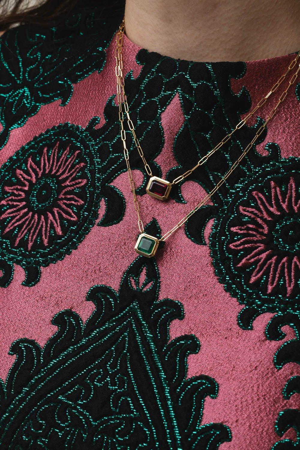 Manhattan Garnet Pendant Necklace - Image 4