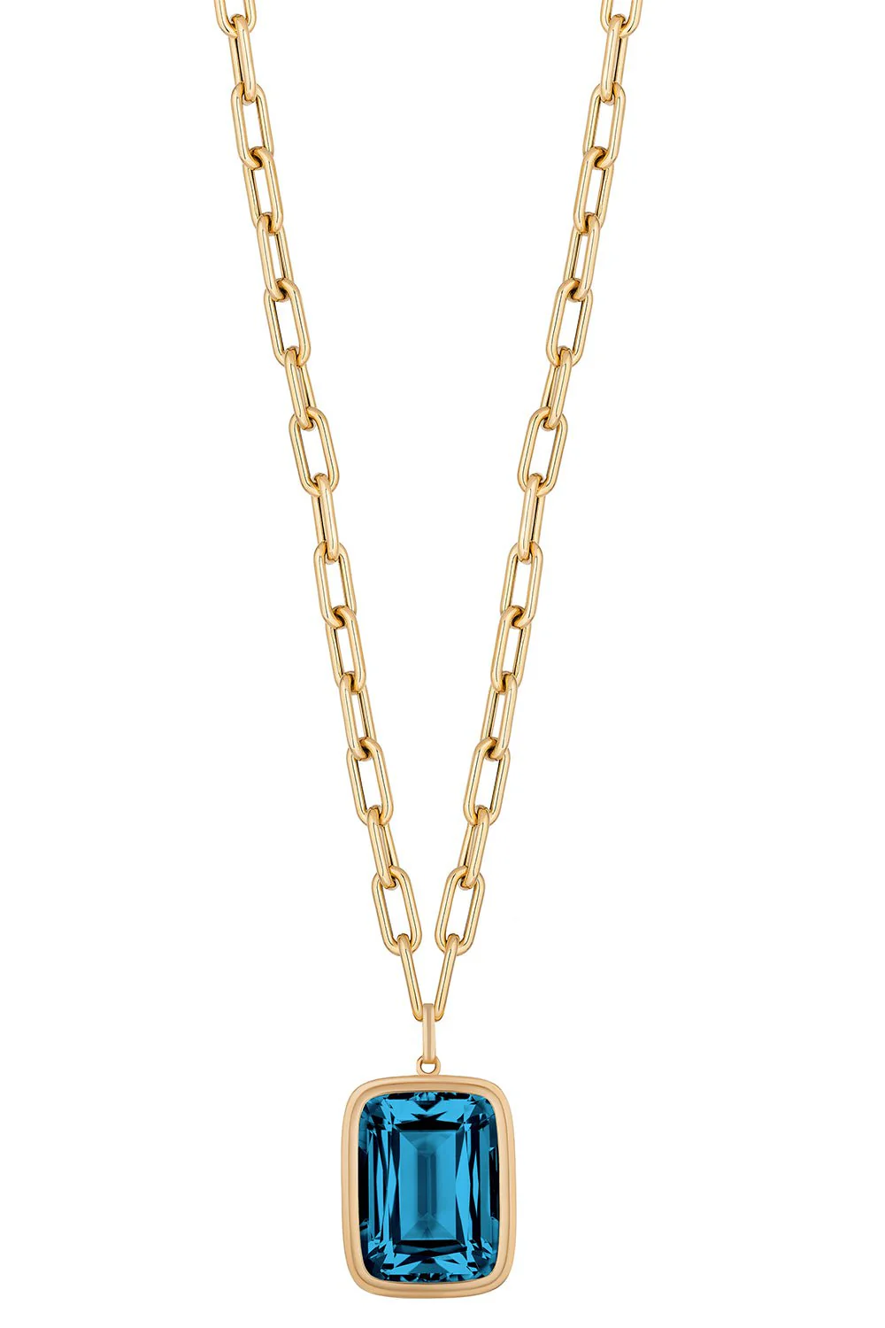 Manhattan London Blue Topaz Pendant Necklace