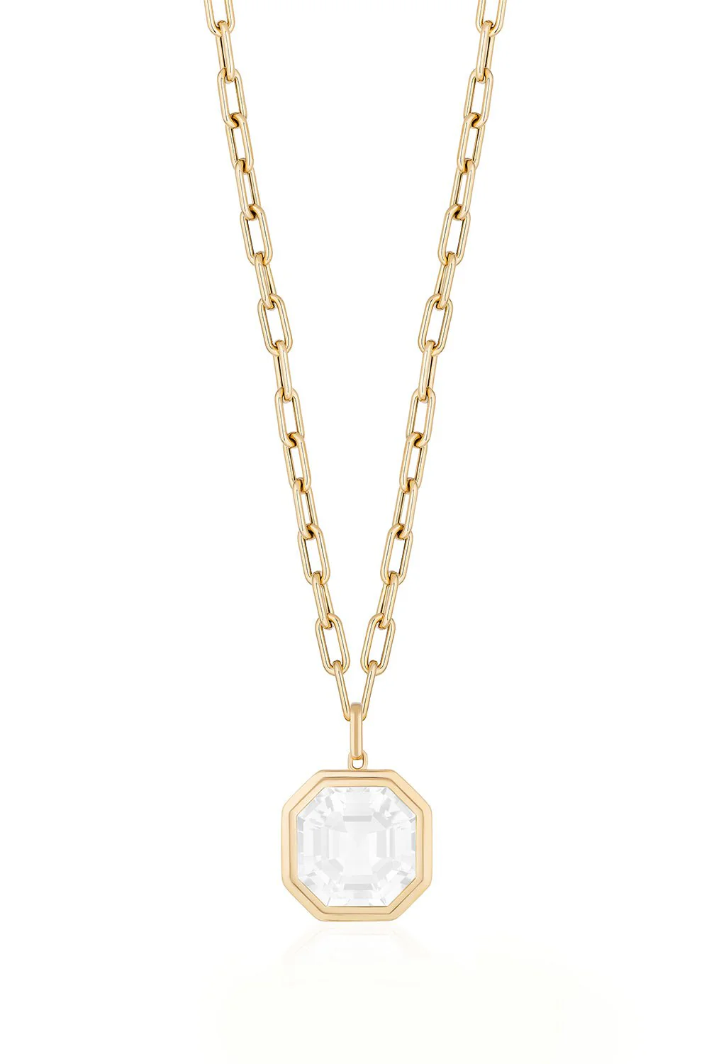 Manhattan Moon Quartz Pendant Necklace