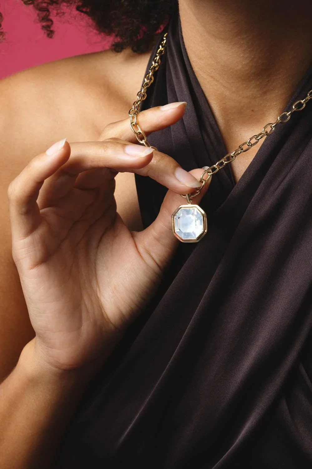 Manhattan Moon Quartz Pendant Necklace - Image 2