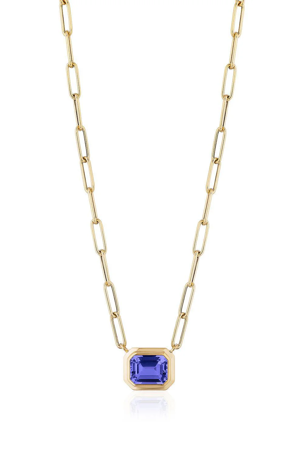 Manhattan Tanzanite East West Pendant Necklace