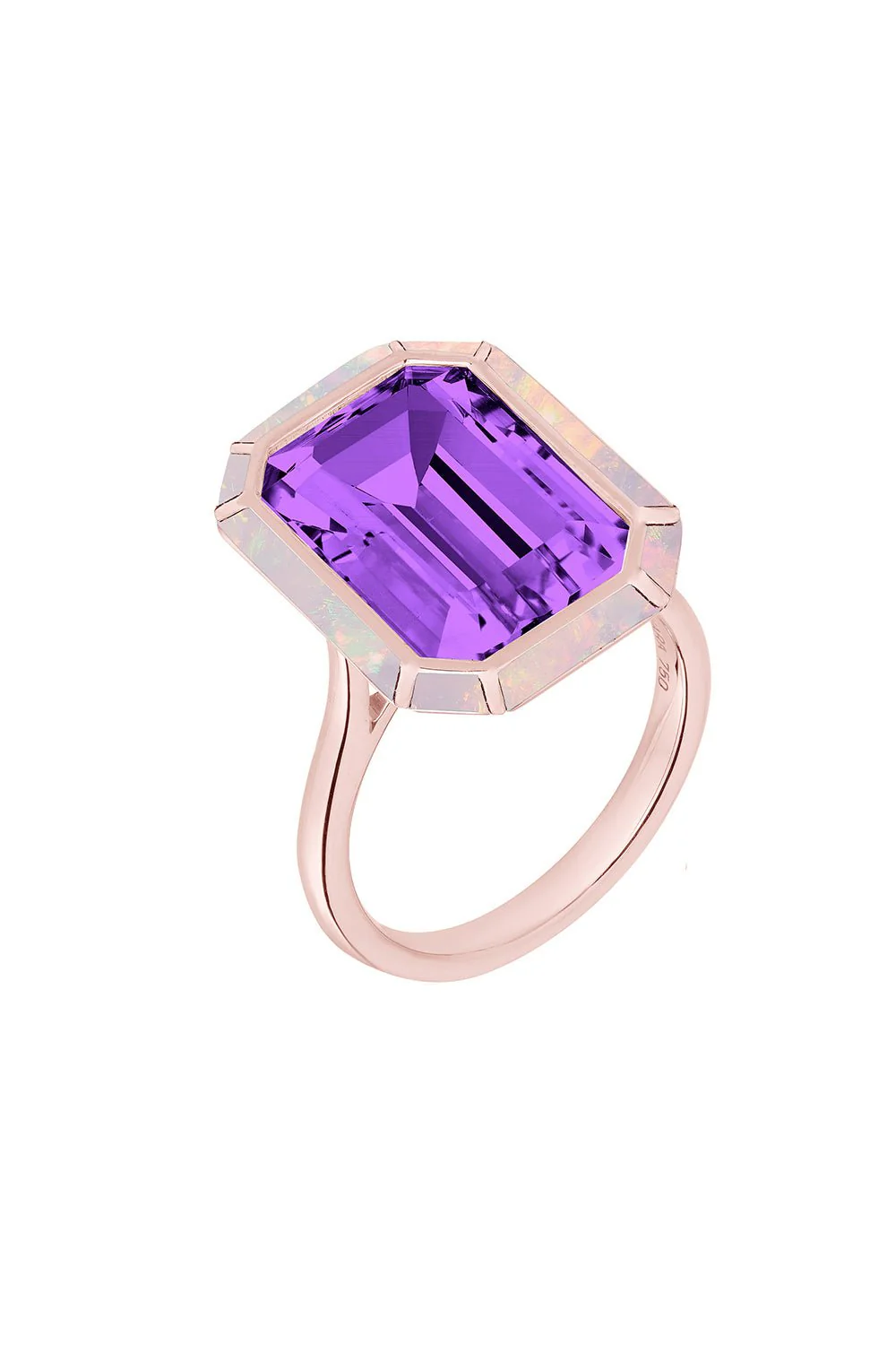 Melange Amethyst Pink Opal Ring - Image 6