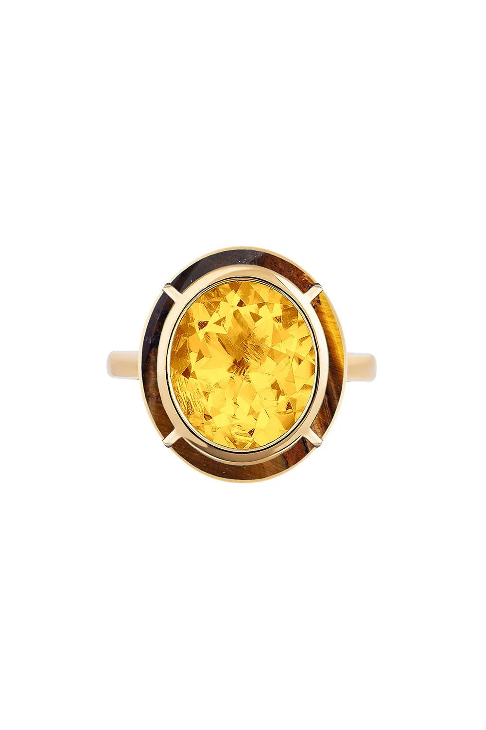 Melange Citrine Tiger Eye Ring