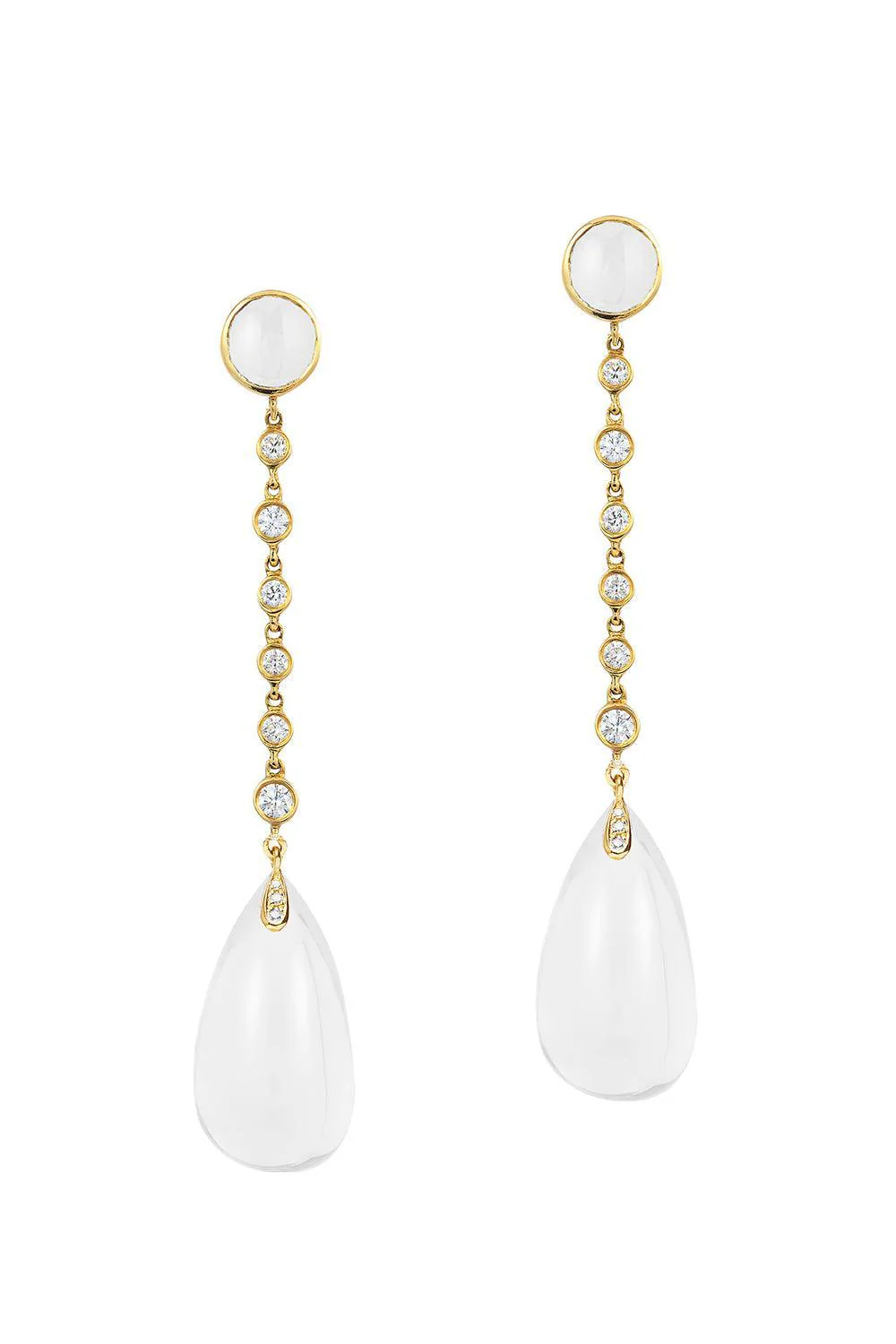 Moon Quartz Cabochon Drop Naughty Earrings